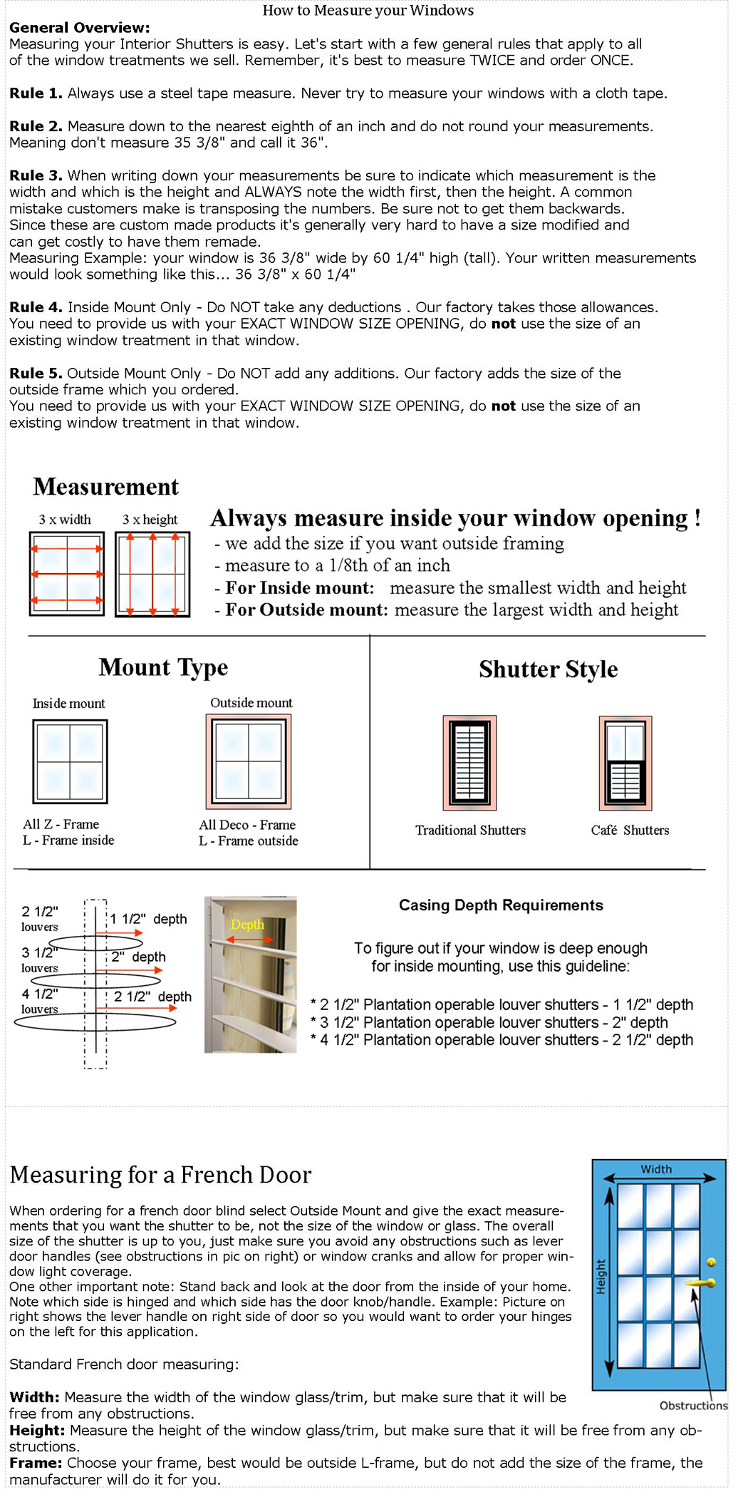 Shutter Empire  -  How to measure - shutters, custom, blinds, shades, window treatments, plantation, plantation shutters, custom shutters, interior, wood shutters, diy, orlando, florida